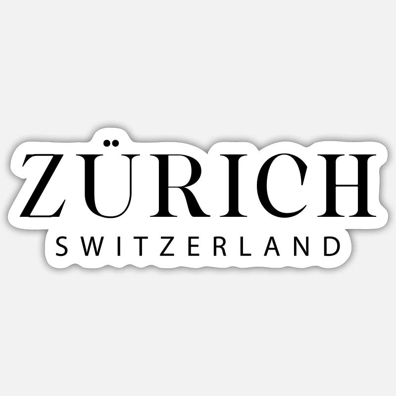 Zurich - Suisse - Sticker taille S (10 x 10 cm) - blanc mat