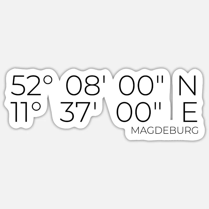 Coordinates Magdeburg Sticker size S (10 x 10 cm)