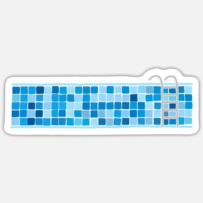 Pool - Sticker Größe S (10 x 10 cm) - Mattweiß