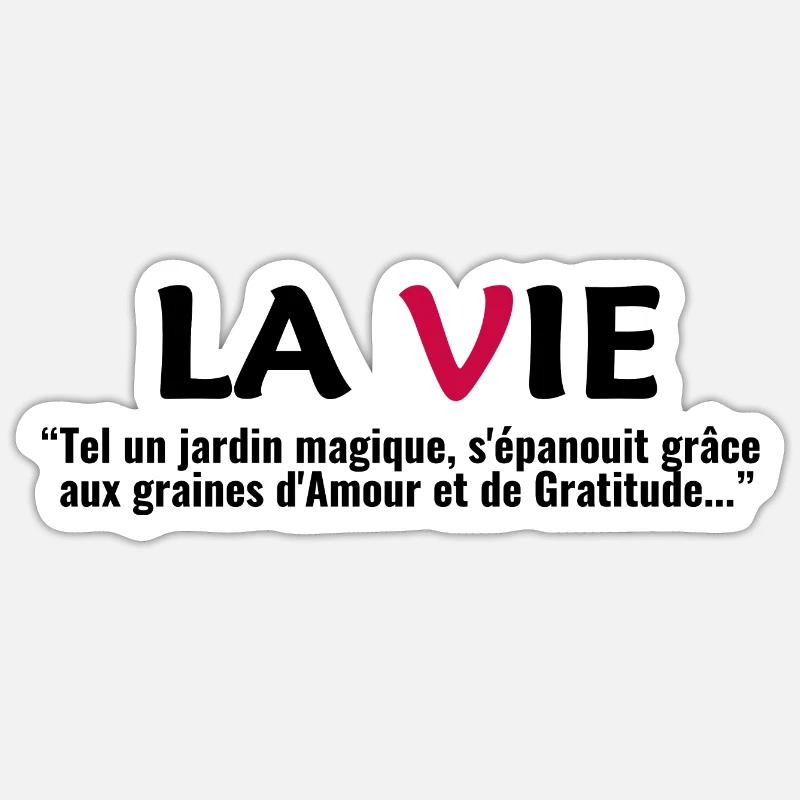 LEBEN. Positive Botschaft - der Liebe - Dankbarkeit - Sticker Größe S (10 x 10 cm) - Mattweiß