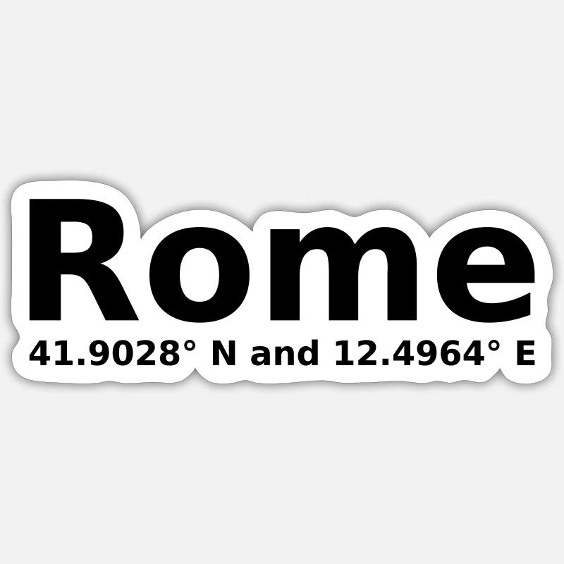 Rome - with geo coordinates horizontal Sticker size S (10 x 10 cm)