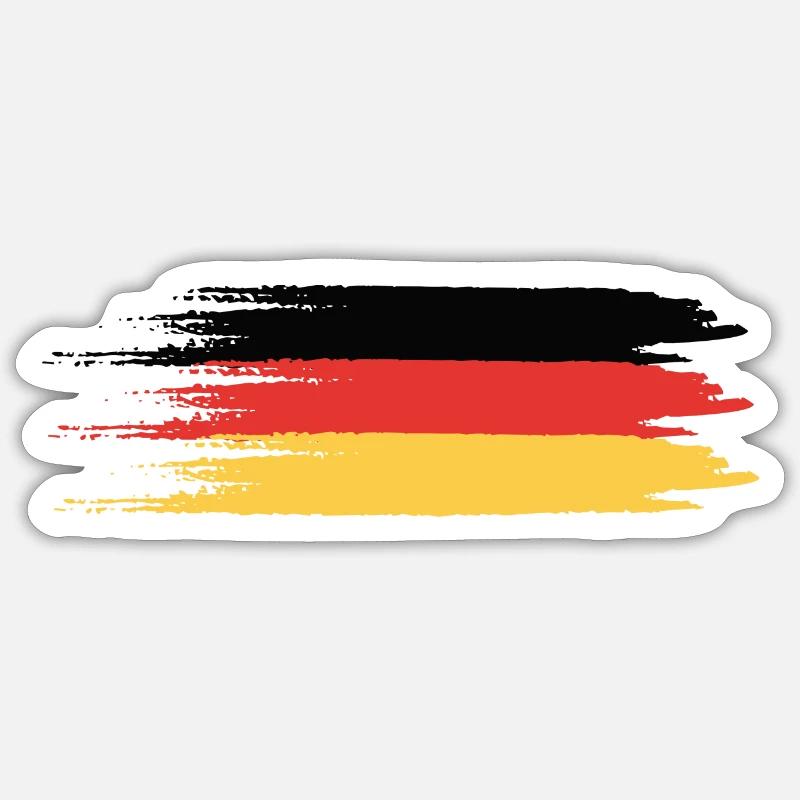 Drapeau de l’Allemagne - Sticker taille S (10 x 10 cm) - blanc mat