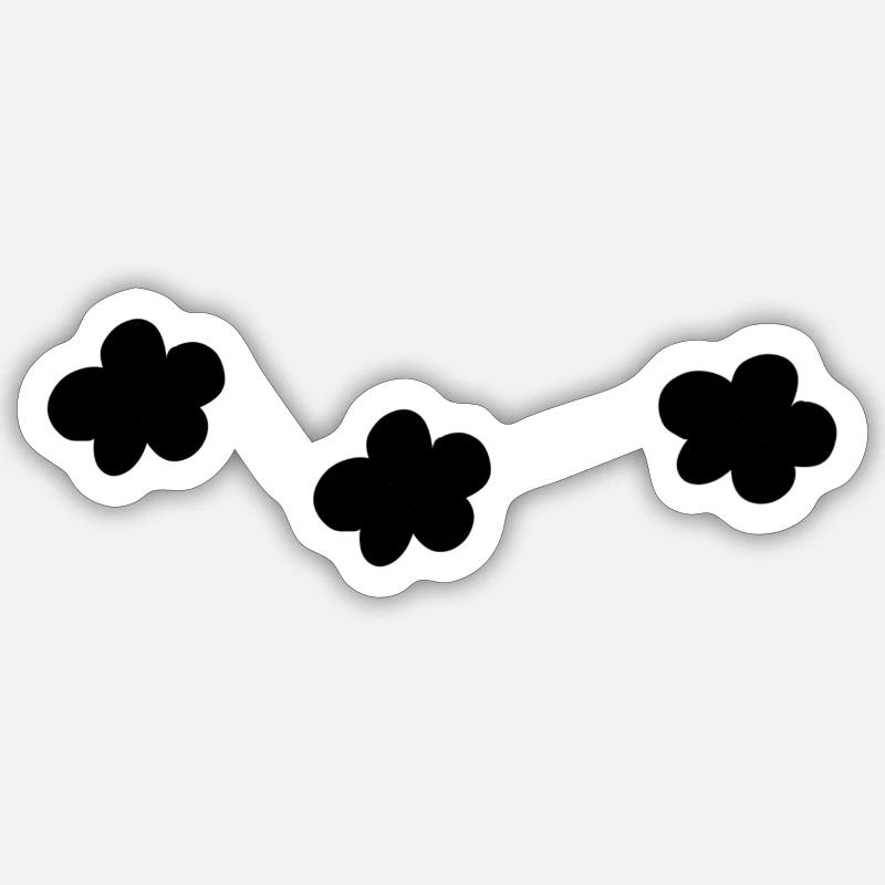 Icône En Forme De Fleur Trois Fleurs Sticker taille S (10 x 10 cm)
