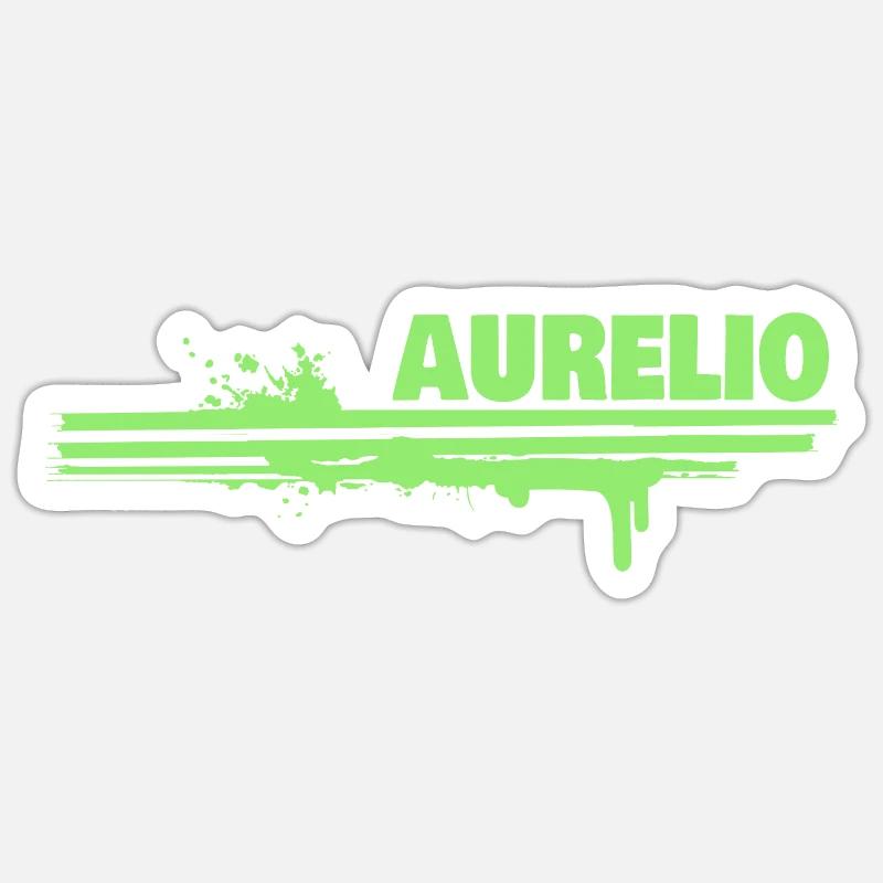 Farbklecks Aurelio - Sticker Größe S (10 x 10 cm) - Mattweiß