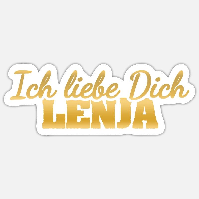 Lenja - Sticker Größe S (10 x 10 cm) - Mattweiß