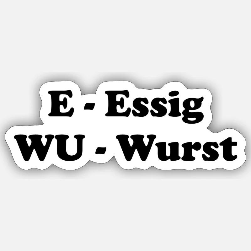 Essig Wurst - Sticker Größe S (10 x 10 cm) - Mattweiß