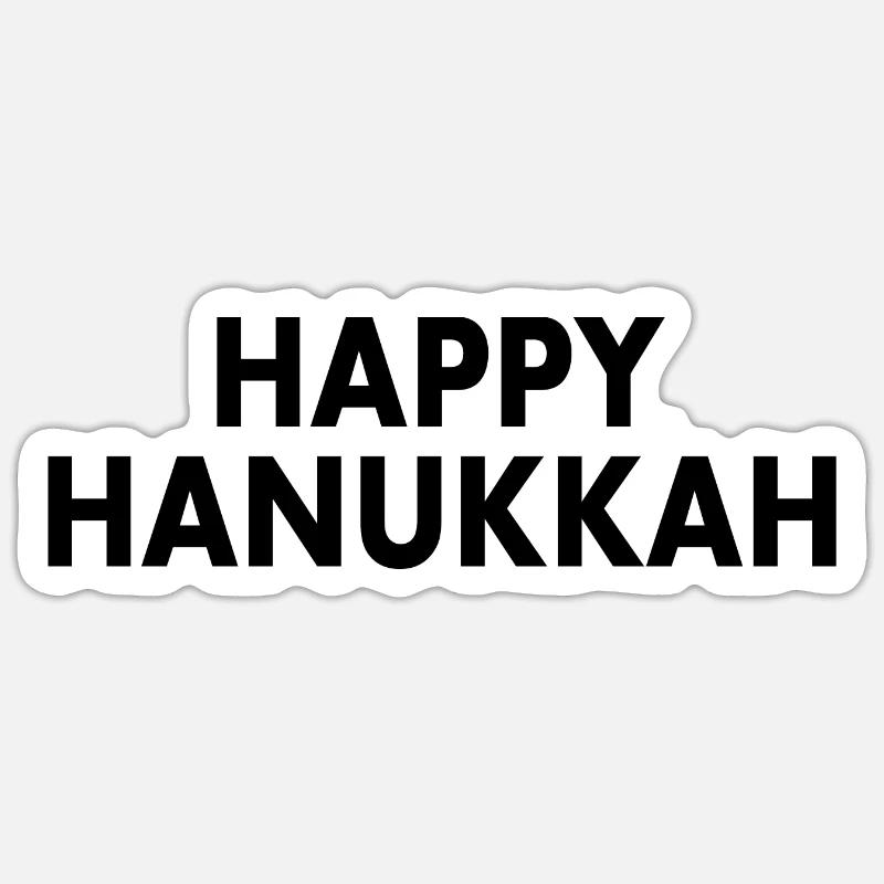 HAPPY HANUKKAH - Sticker Größe S (10 x 10 cm) - Mattweiß