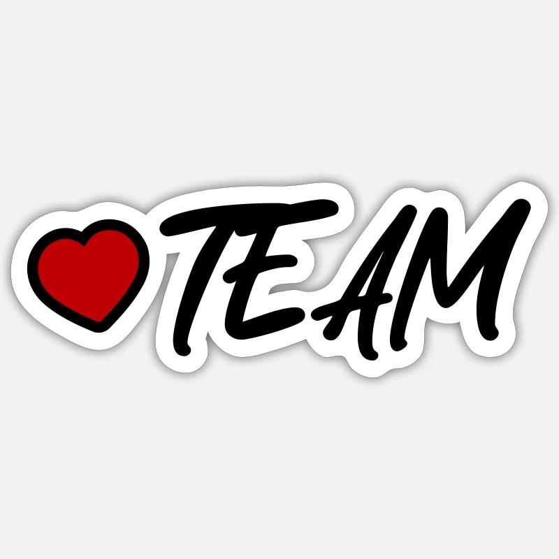 Team Heart - Sticker size S (10 x 10 cm) - white matte