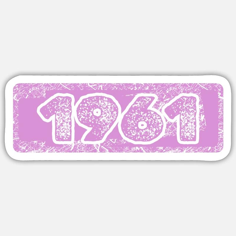 Année 1961 - Sticker taille S (10 x 10 cm) - blanc mat