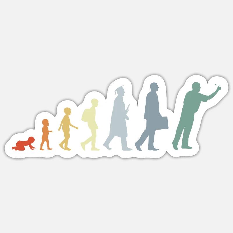 Évolution du dard - Sticker taille S (10 x 10 cm) - blanc mat