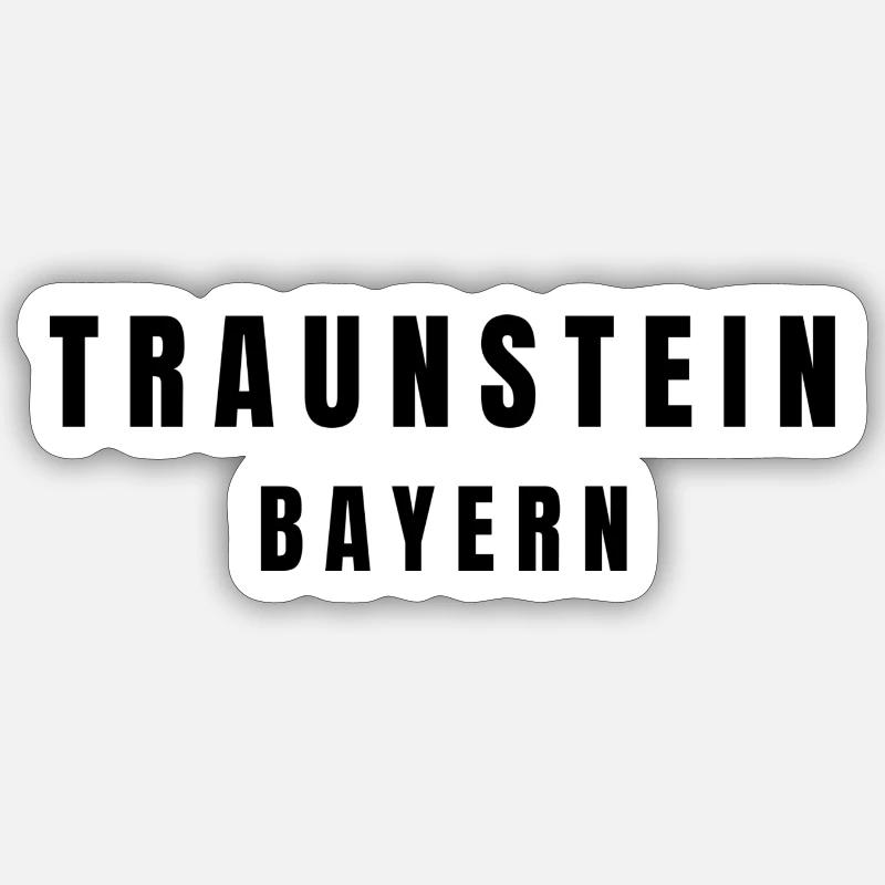 Traunstein, Bavière - Sticker taille S (10 x 10 cm) - blanc mat