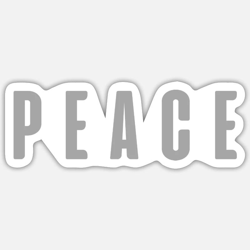 PEACE - Sticker taille S (10 x 10 cm) - blanc mat