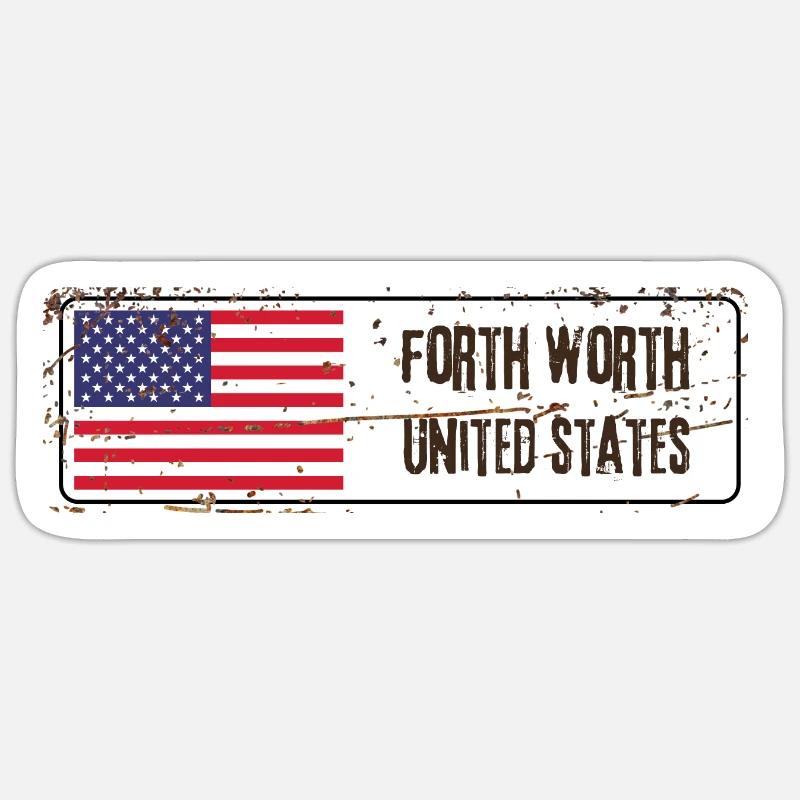 Forth Worth Drapeau des États-Unis Sticker taille S (10 x 10 cm)