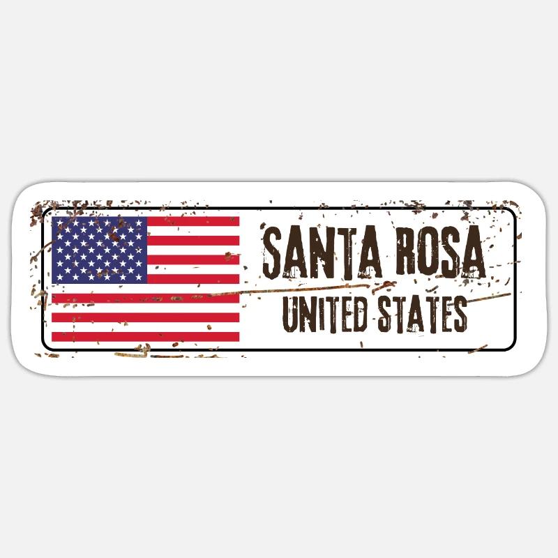 Drapeau de Santa Rosa - Sticker taille S (10 x 10 cm) - blanc mat