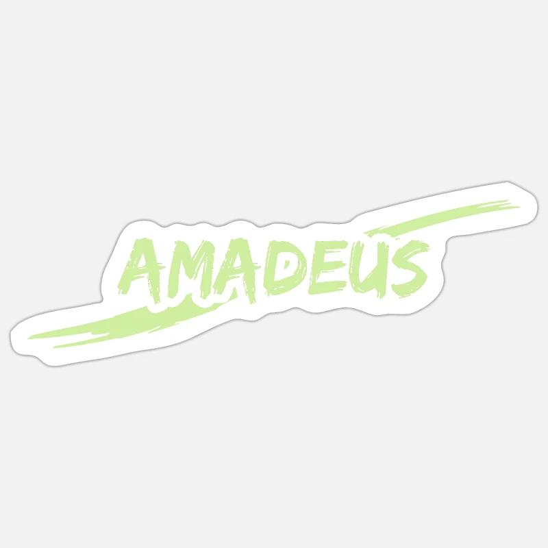 Amadeus als Amadeus - Sticker Größe S (10 x 10 cm) - Mattweiß