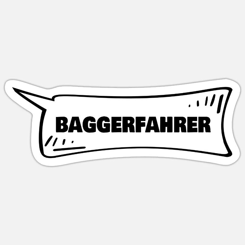 Sprechblase Baggerfahrer Sticker Größe S (10 x 10 cm)
