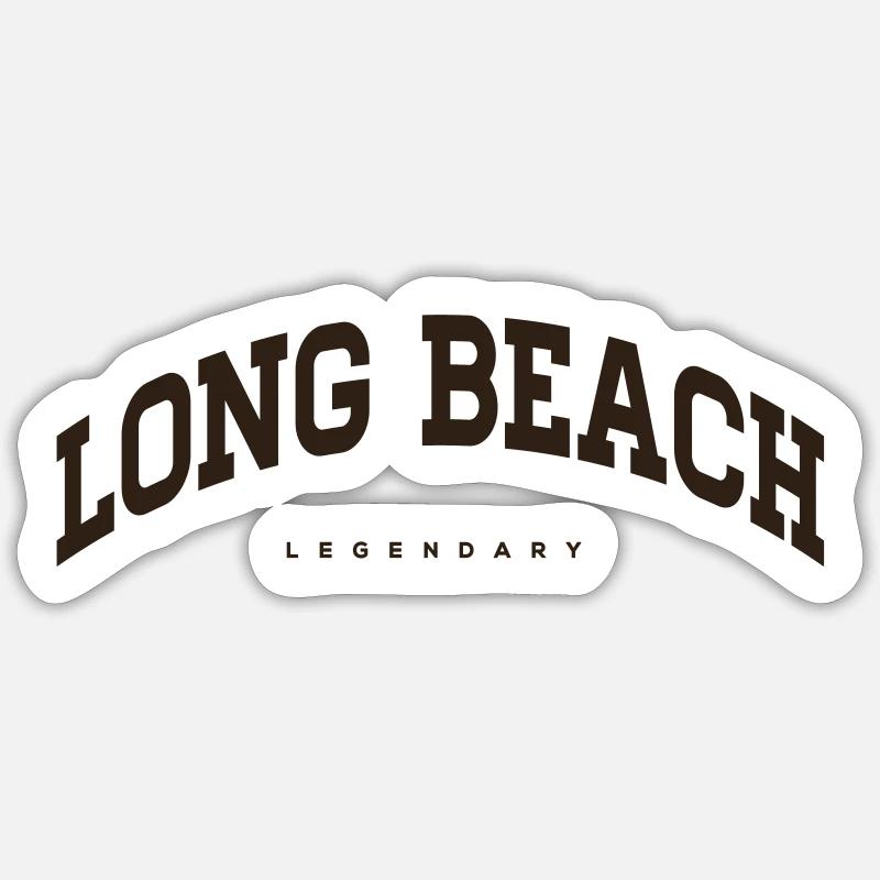 Plage Long - Sticker taille S (10 x 10 cm) - blanc mat