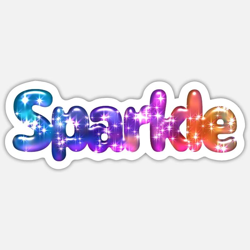 Effet de texte scintillant Sticker taille S (10 x 10 cm)