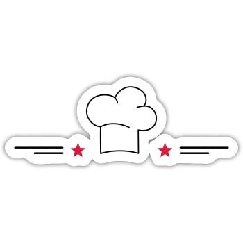 Kochmütze mit Sternen - Sticker Größe S (10 x 10 cm) - Mattweiß - Vorne