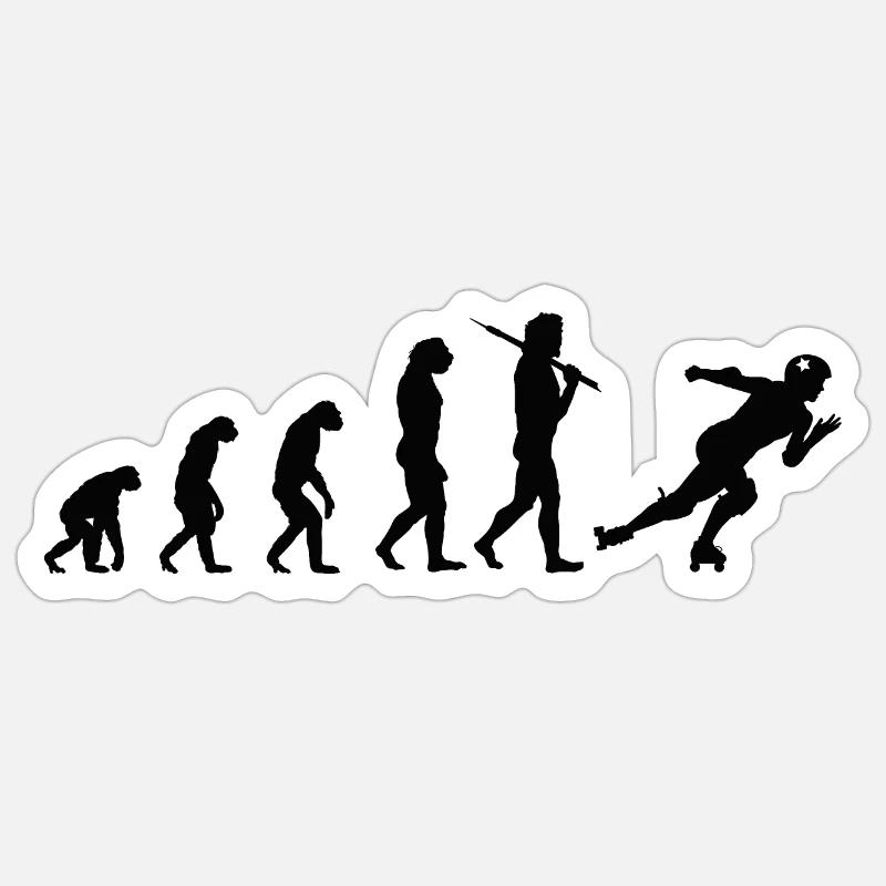 Evolution quad skate - Sticker size S (10 x 10 cm) - white matte