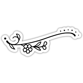 Fleurs de ligne courbe - Sticker taille S (10 x 10 cm) - blanc mat - Devant
