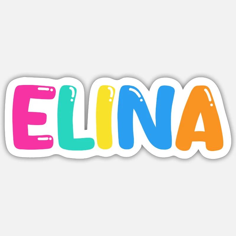 Name - Elina - Sticker Größe S (10 x 10 cm) - Mattweiß