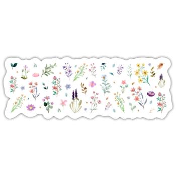 Midnight Bloom Botanical Print - Sticker size S (10 x 10 cm) - white matte - Front