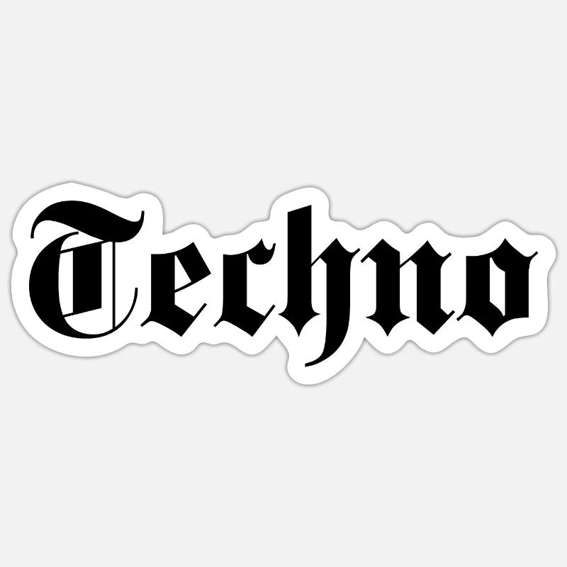gothic techno logo Sticker size S (10 x 10 cm)