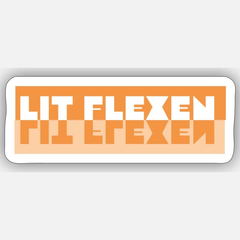 Lit Flexen - Sticker Größe S (10 x 10 cm) - Mattweiß