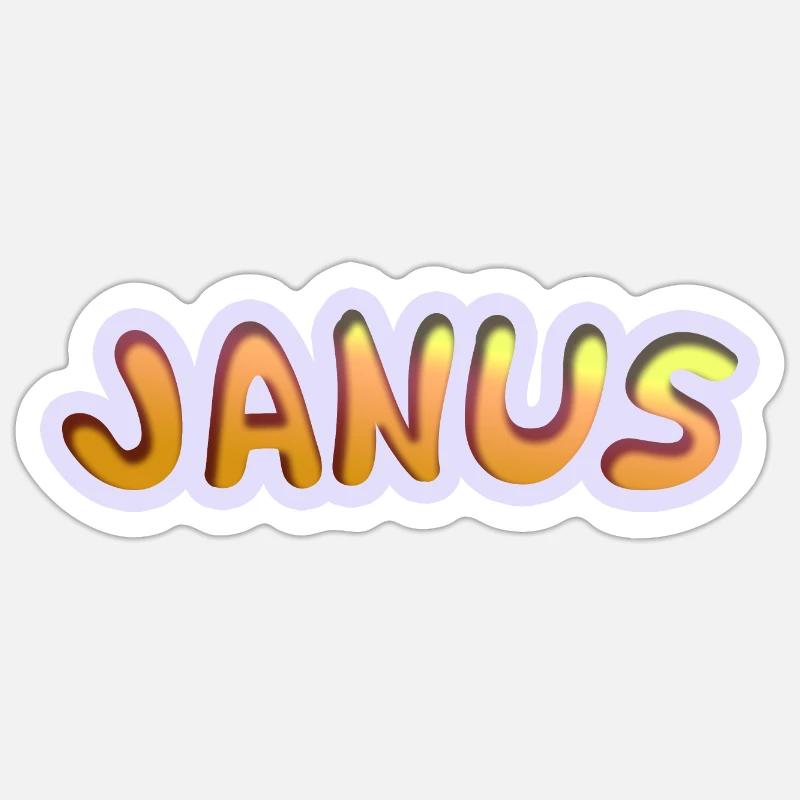 Janus - Sticker taille S (10 x 10 cm) - blanc mat
