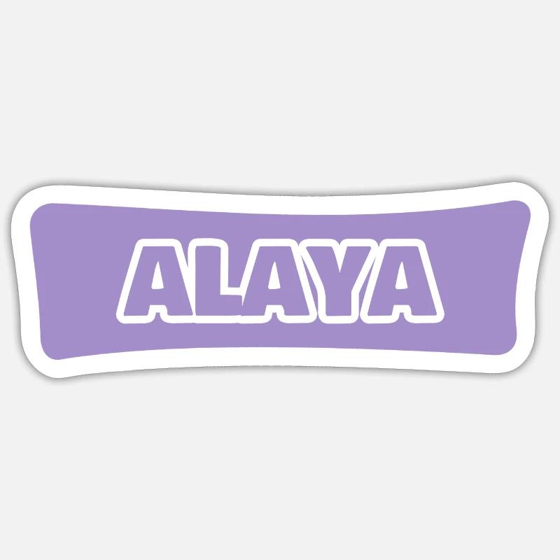 First name Alaya - Sticker size S (10 x 10 cm) - white matte