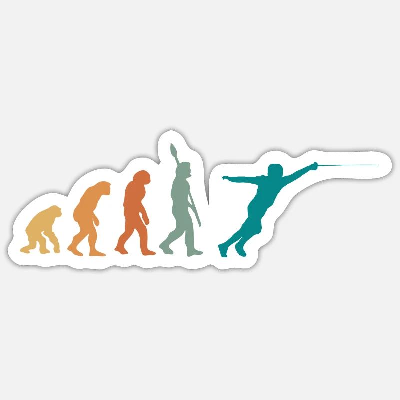 Evolution Retro Fencing - Sticker size S (10 x 10 cm) - white matte