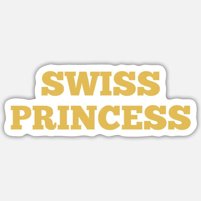 Princesse suisse - Sticker taille S (10 x 10 cm) - blanc mat