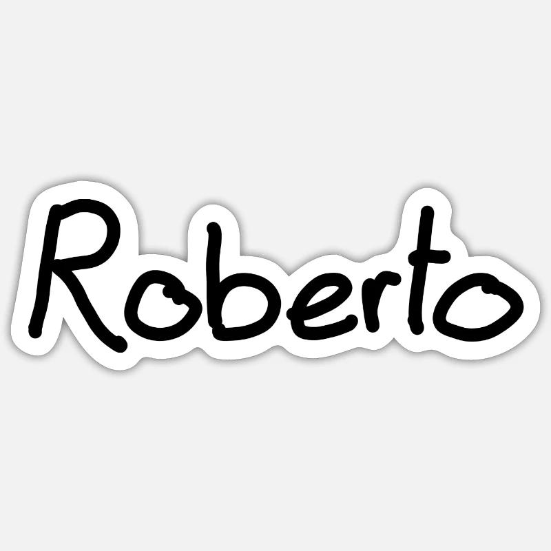 Roberto - Sticker Größe S (10 x 10 cm) - Mattweiß
