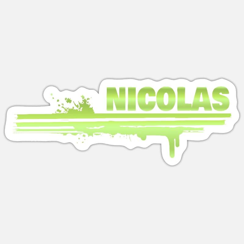 Cadeau pour Nicolas - Sticker taille S (10 x 10 cm) - blanc mat