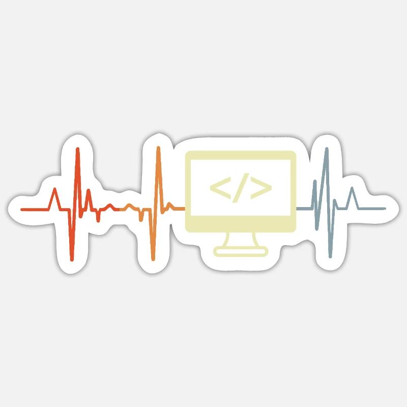 J’adore programmer - Sticker taille S (10 x 10 cm) - blanc mat