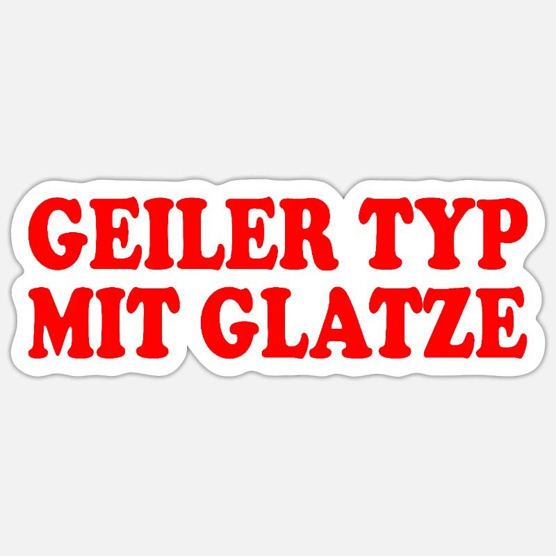 guy with bald head Sticker size S (10 x 10 cm)