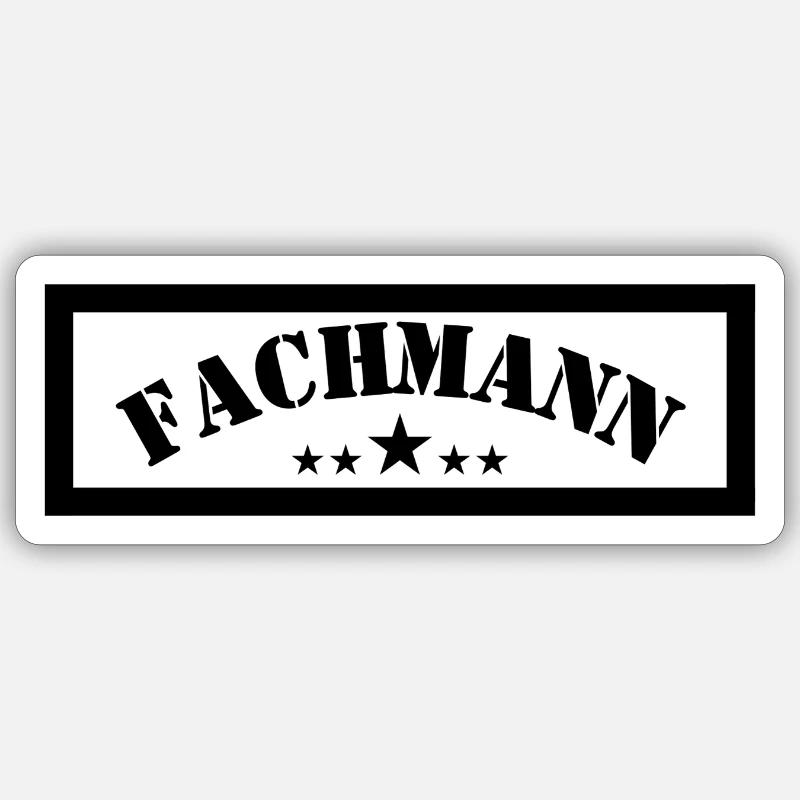 Fachmann mit Sternen Sticker Größe S (10 x 10 cm)