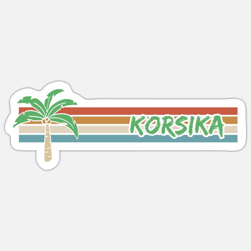Urlaub Korsika - Sticker Größe S (10 x 10 cm) - Mattweiß