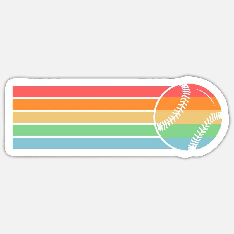 Baseballspieler Baseball - Sticker Größe S (10 x 10 cm) - Mattweiß