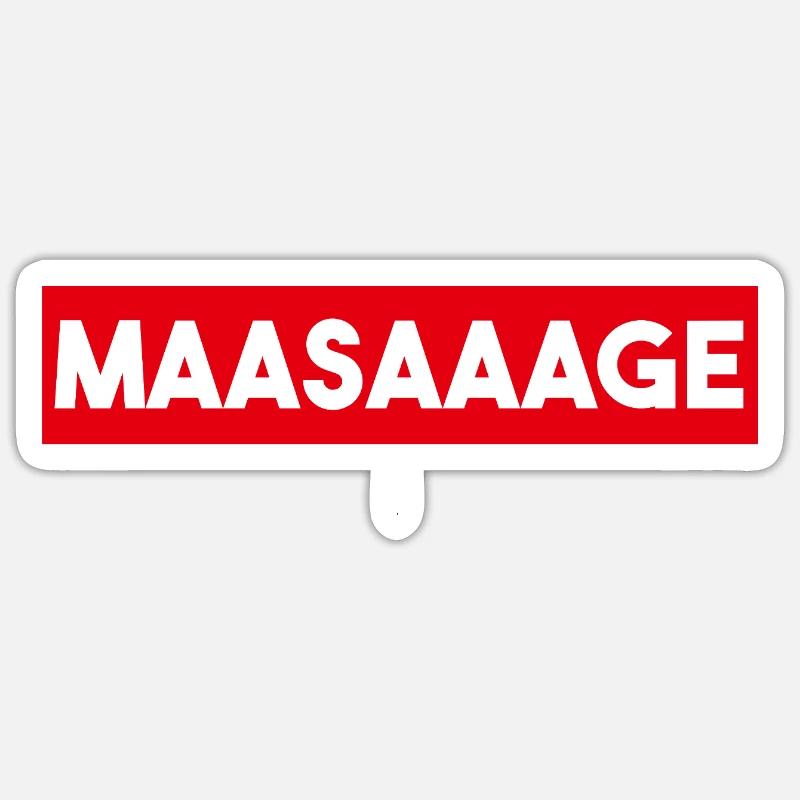 Maasaaage - Sticker taille S (10 x 10 cm) - blanc mat