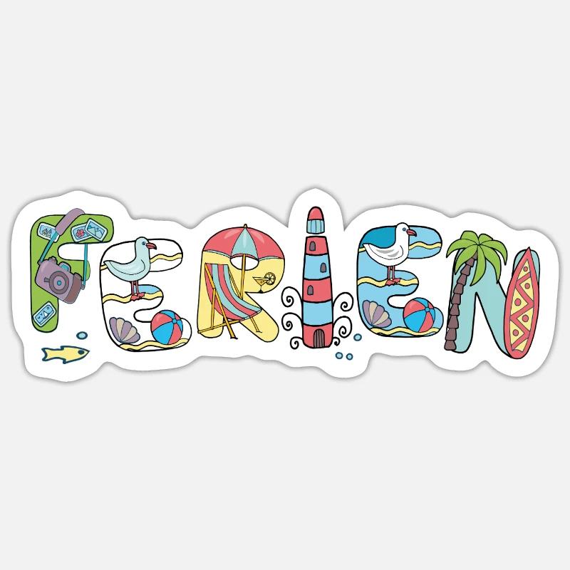 Vacances Vacances - Sticker taille S (10 x 10 cm) - blanc mat