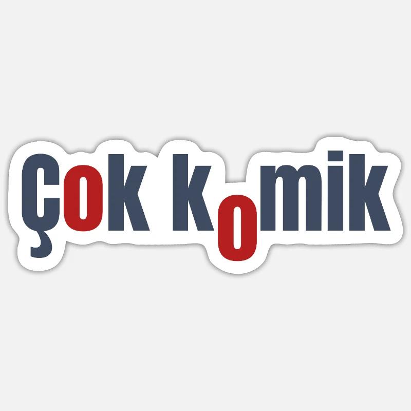 Cok Bande Dessinée Gris Rouge - Sticker taille S (10 x 10 cm) - blanc mat