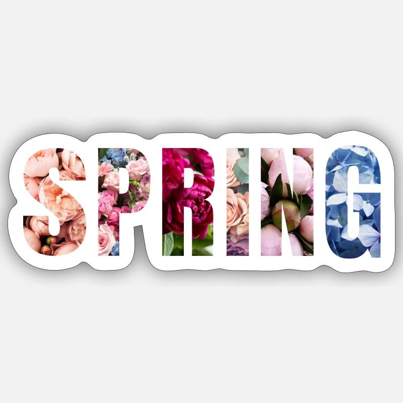 Spring - Frühlingsdesign - Sticker Größe S (10 x 10 cm) - Mattweiß