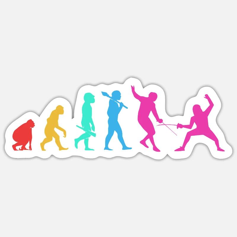 Fechten - Sticker Größe S (10 x 10 cm) - Mattweiß