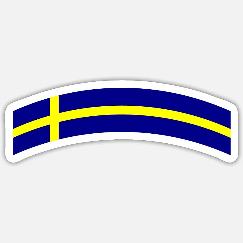 Drapeau de la Suède - Sticker taille S (10 x 10 cm) - blanc mat
