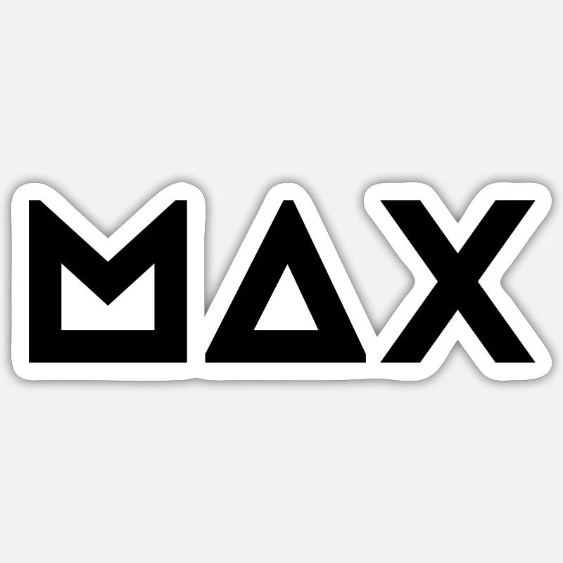 Vorname Max - Sticker Größe S (10 x 10 cm) - Mattweiß