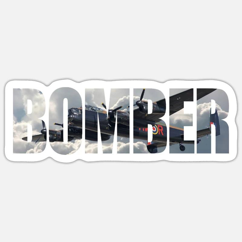 Bomber Avro Lancaster - Sticker Größe S (10 x 10 cm) - Mattweiß