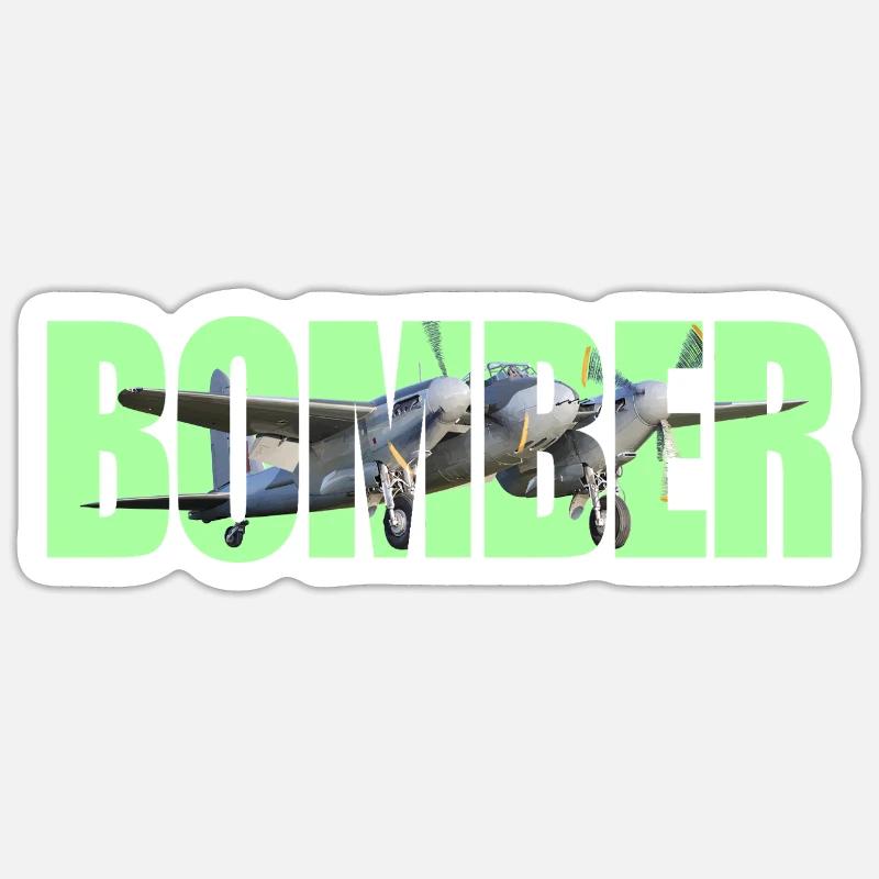 Bomber DH.98 Mosquito - Sticker size S (10 x 10 cm) - white matte