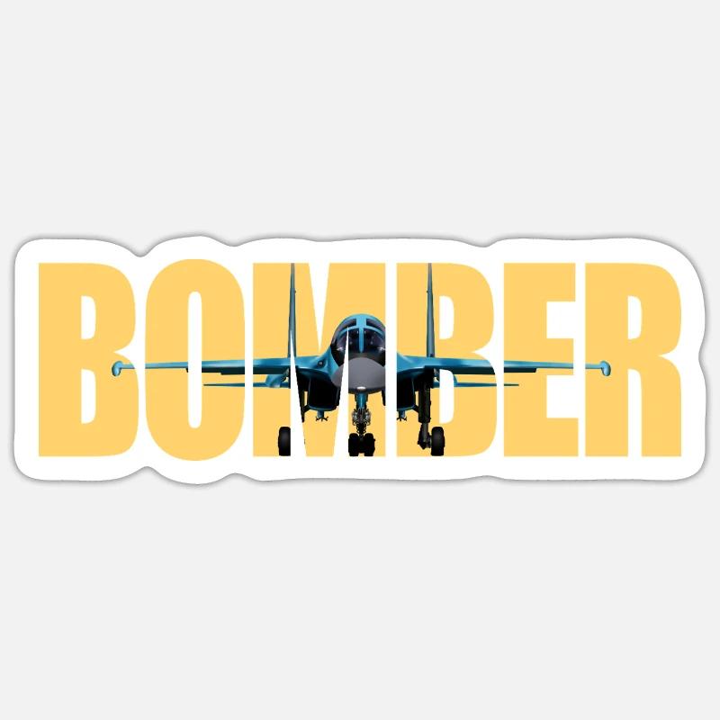 Bomber Su-34 - Sticker Größe S (10 x 10 cm) - Mattweiß